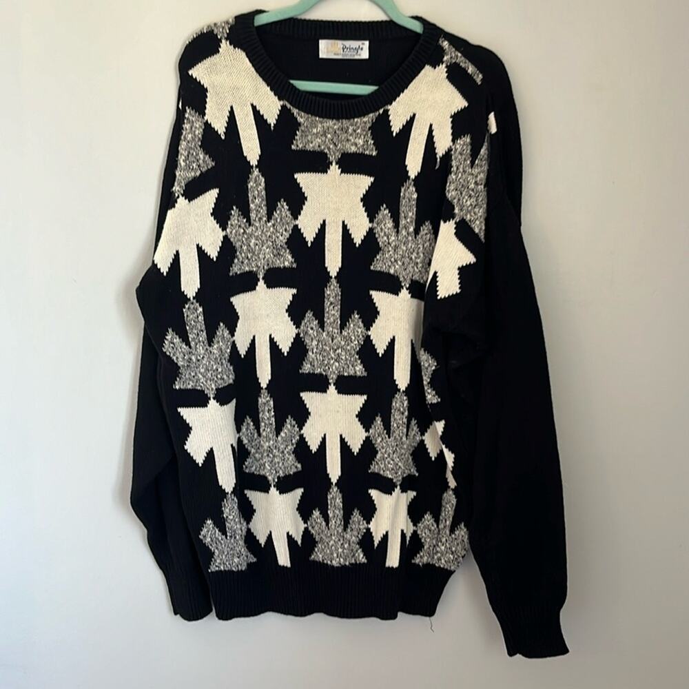 Vintage cotton Pringle of Scotland knit sweater. Size XL